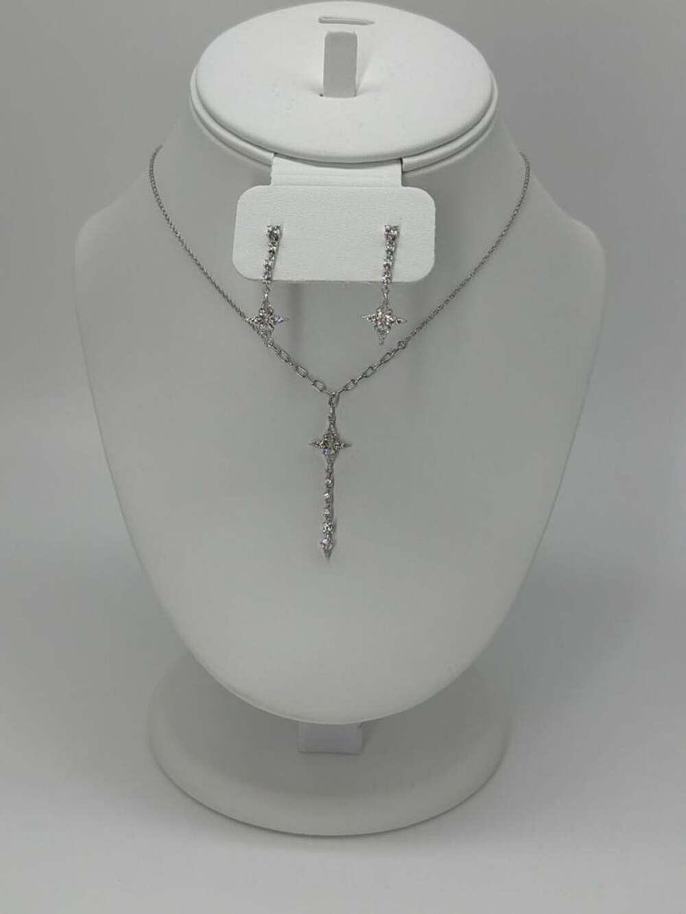 BP Brilliant With Bite Necklace & The Main Attraction Earrings 925 SS w/Rhodium
